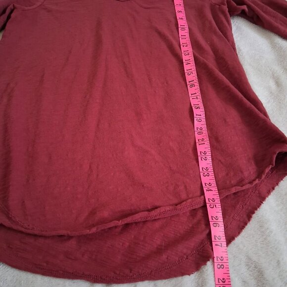 Wilt Women's Large Brick Red Long Sleeve V Neck Shirt - Picture 10 of 10